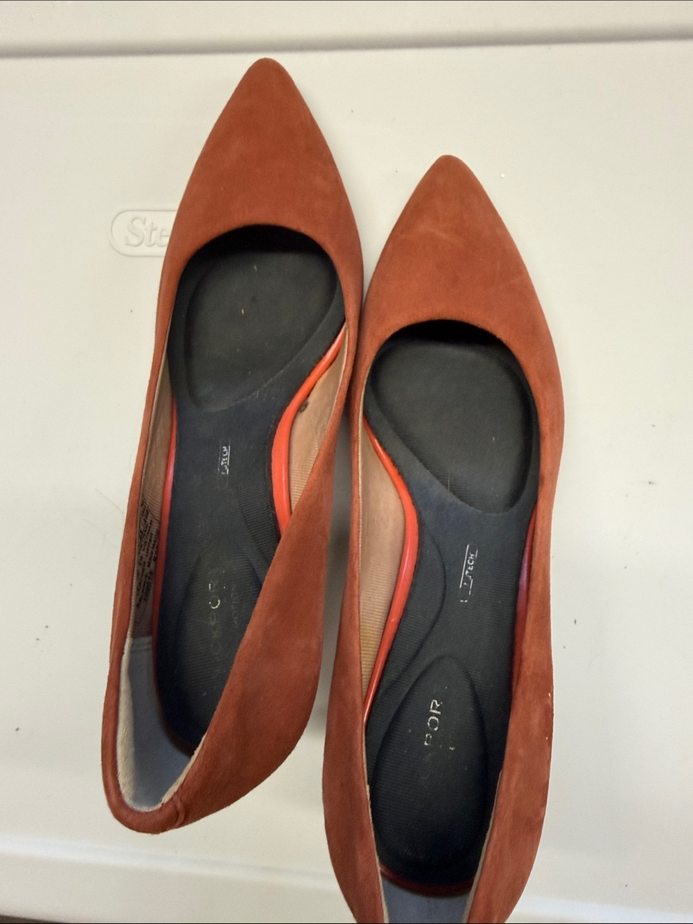 Rockport Women’s Pointed Toe Flats in Rust Suede